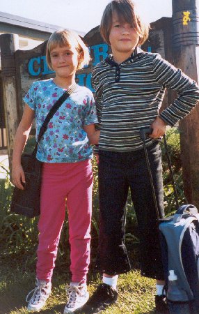 the sisters first day of school - fall 2001